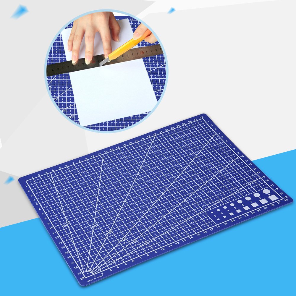 Professional Quilting Cutting Mat with Grid Lines, A4 Size, Craft Tool for Office Stationery, Blue - Image 2