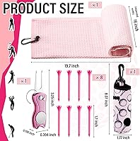Vista 2 de Liliful Kit de Accesorios de Golf de 12 Piezas, Incluye Bolsa para Pelotas de Golf con Gancho, Toalla, Tees, Marcador de Pelota Magnético