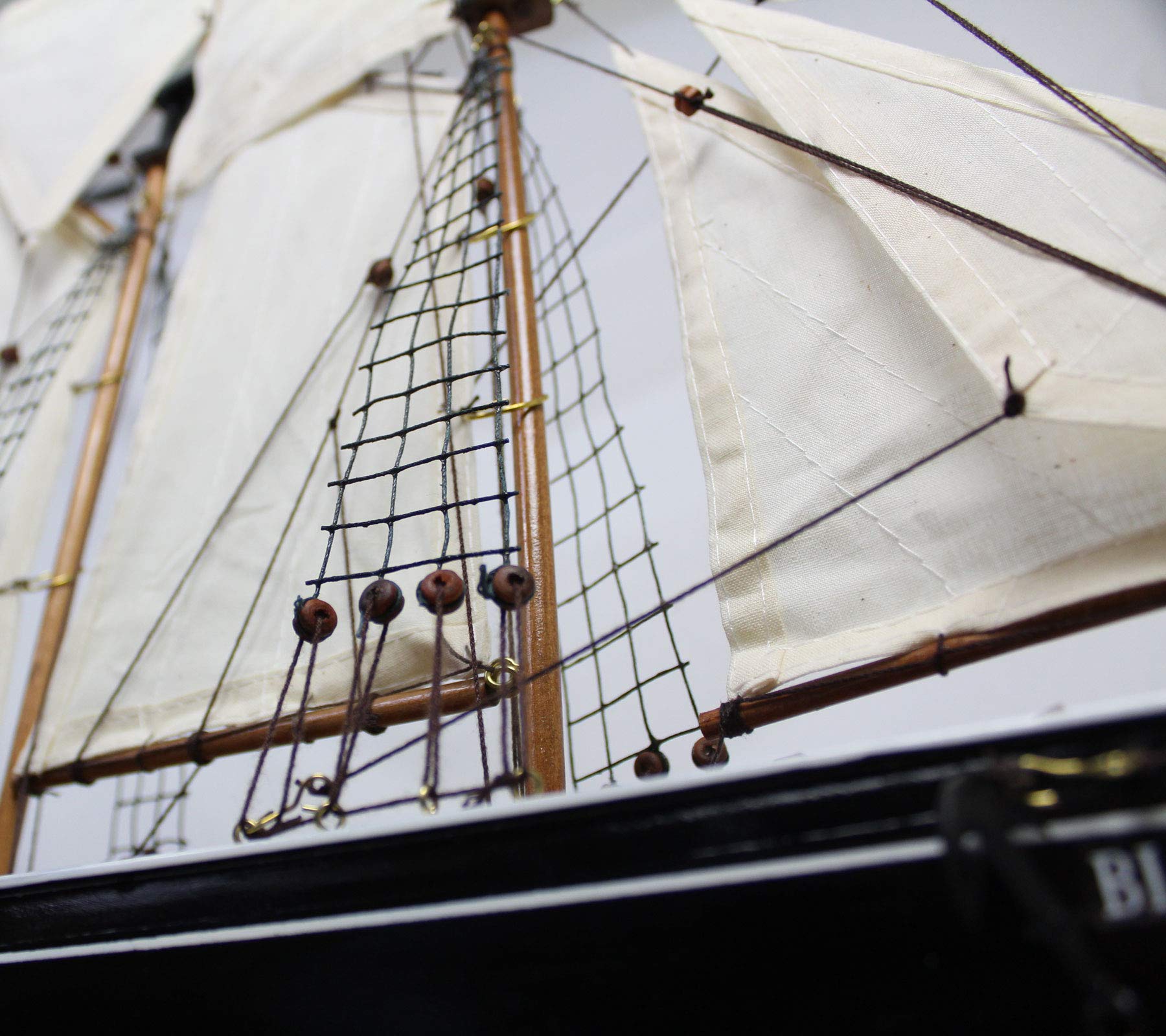 Antica 2000 Nave a vela modello a due piani in legno bluenose canadese