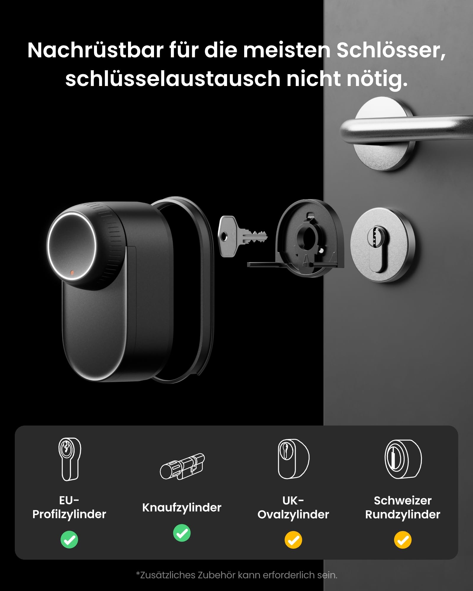 SwitchBot Smart Lock Ultra WLAN Elektronisches Türschloss mit Fingerabdruck, Aufladbarem Akku, Matter, Alexa, Google