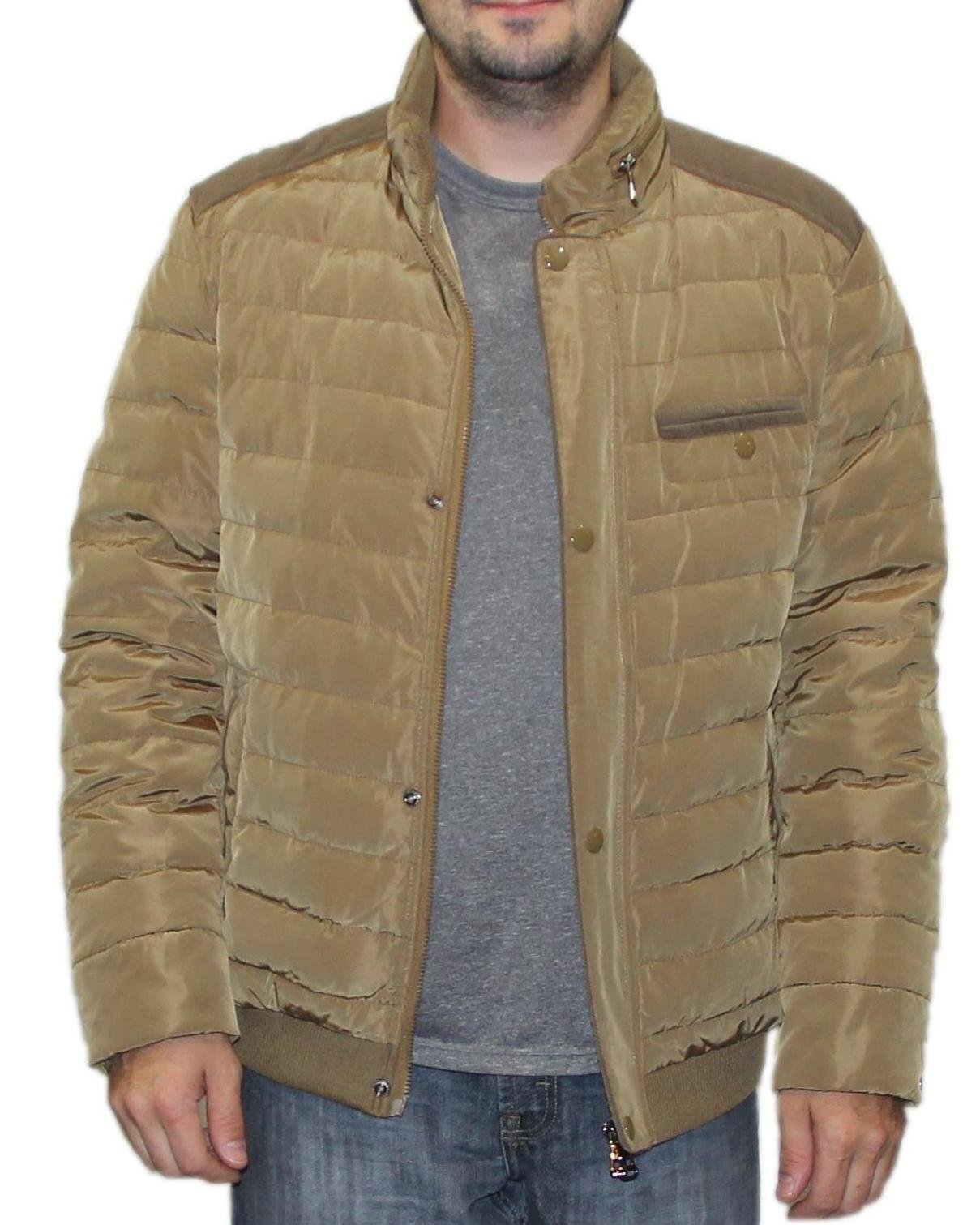 Pandella Men’s 90% Down 700 Fill Power Lightweight Down Bomber Jacket Coat (Black, Brown, Green)