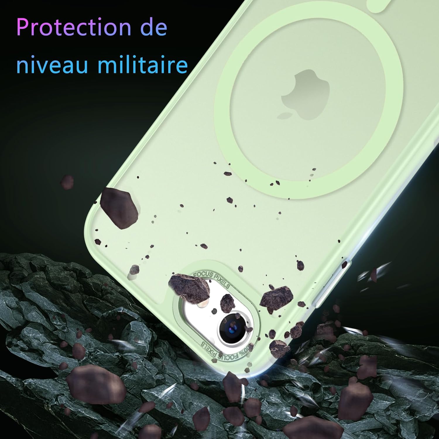 GUAGUA iPhone 6/6S/7/8/SE 2022/2020 Magnetic Case, Slim Shockproof Translucent Light Green Phone Case for Men Women Gifts - Image 8