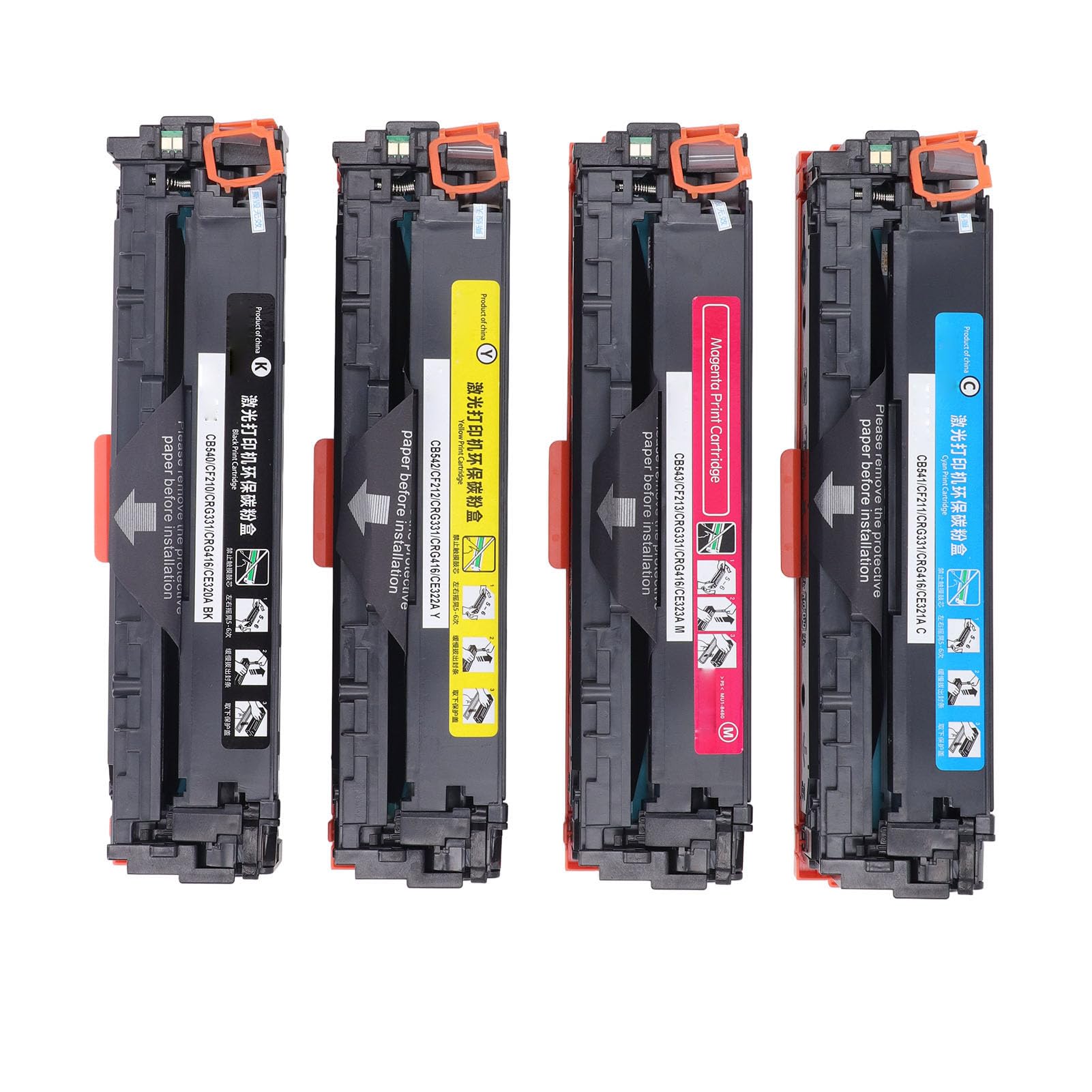 Ausla Confezione da 4 Cartucce Toner Sostitutive per Stampante 125A CB540A CB541A CB542A CB543A Inchiostro per Stampante 2200 1400 Pagine, Resa per Ufficio, Casa