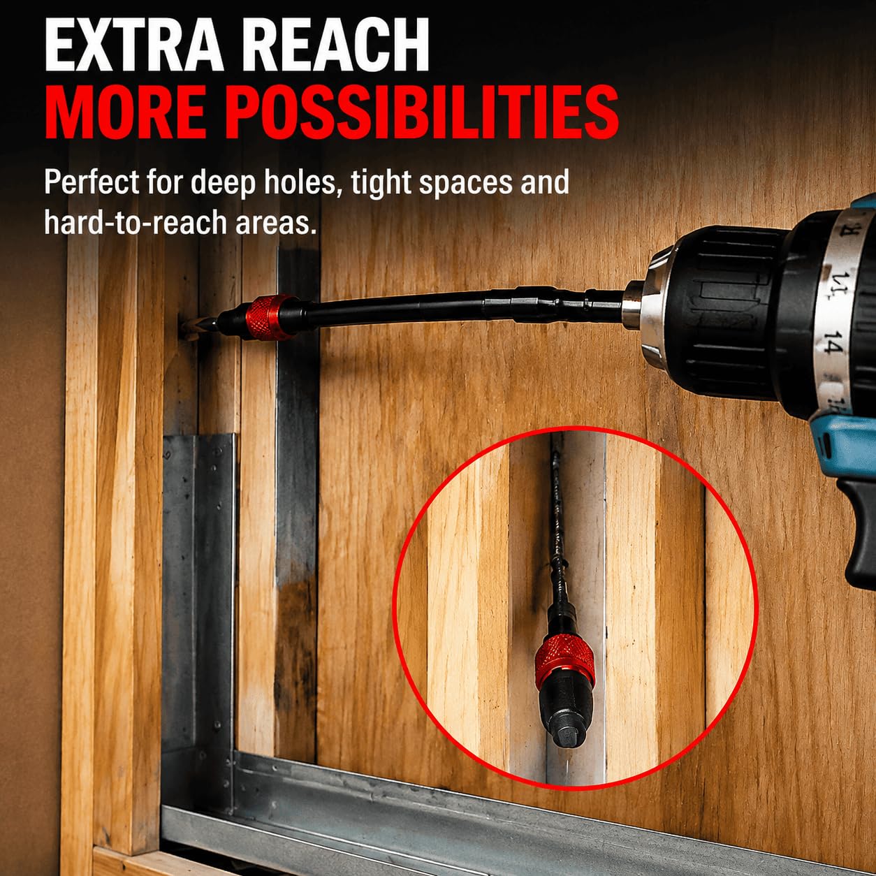 Extensión Broca para Makita DTD152 2014-2026,Soporte Hexagonal 1/4" Acero