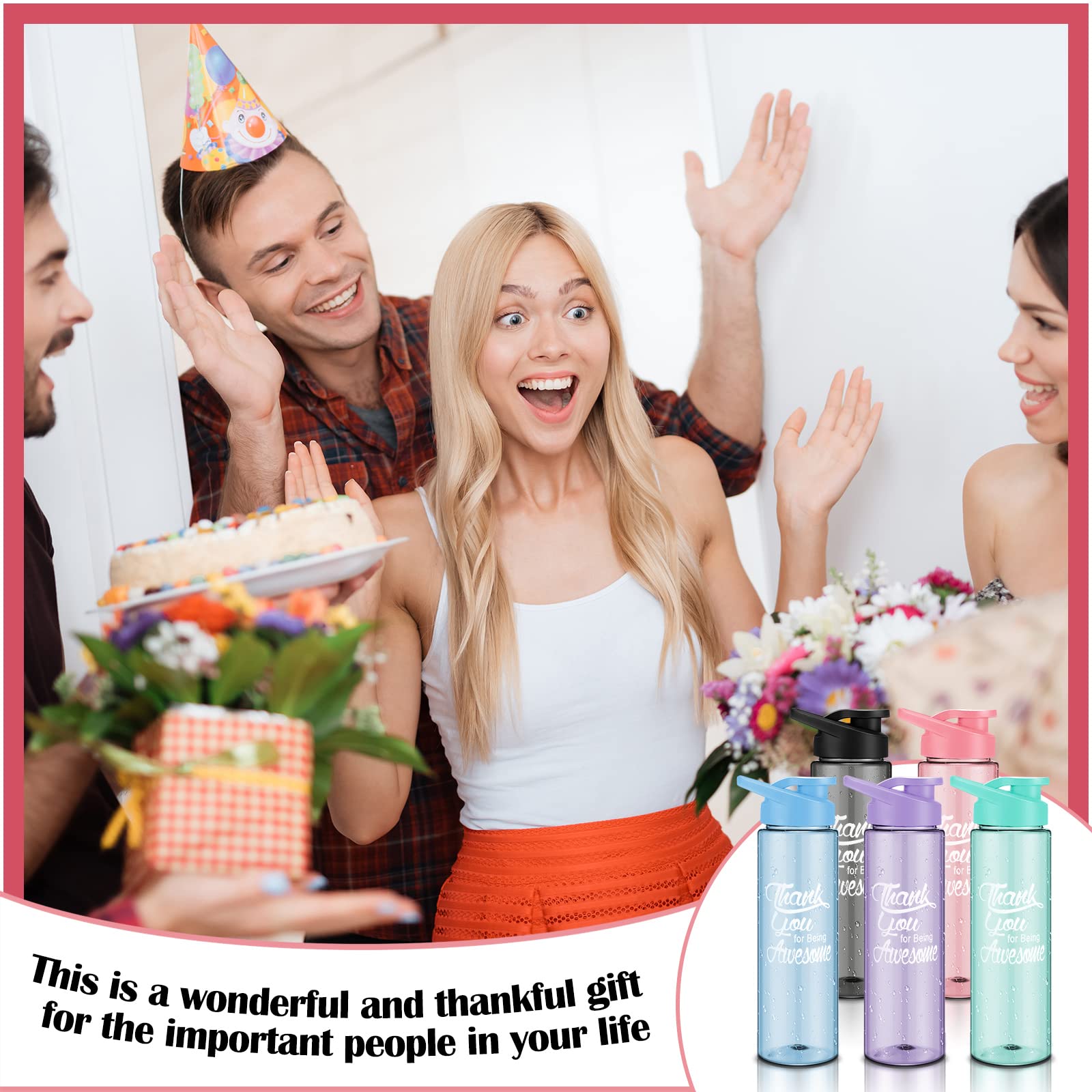 Didaey 20 Stück Kunststoff-Wasserflaschen, 680 ml, motivierende Trinkflasche, Outdoor-Sportflasche, Dankeschön-Geschenke, BPA, schadstofffrei, perfekt für Camping, Fitnessstudio und Büro (mehrfarbig)