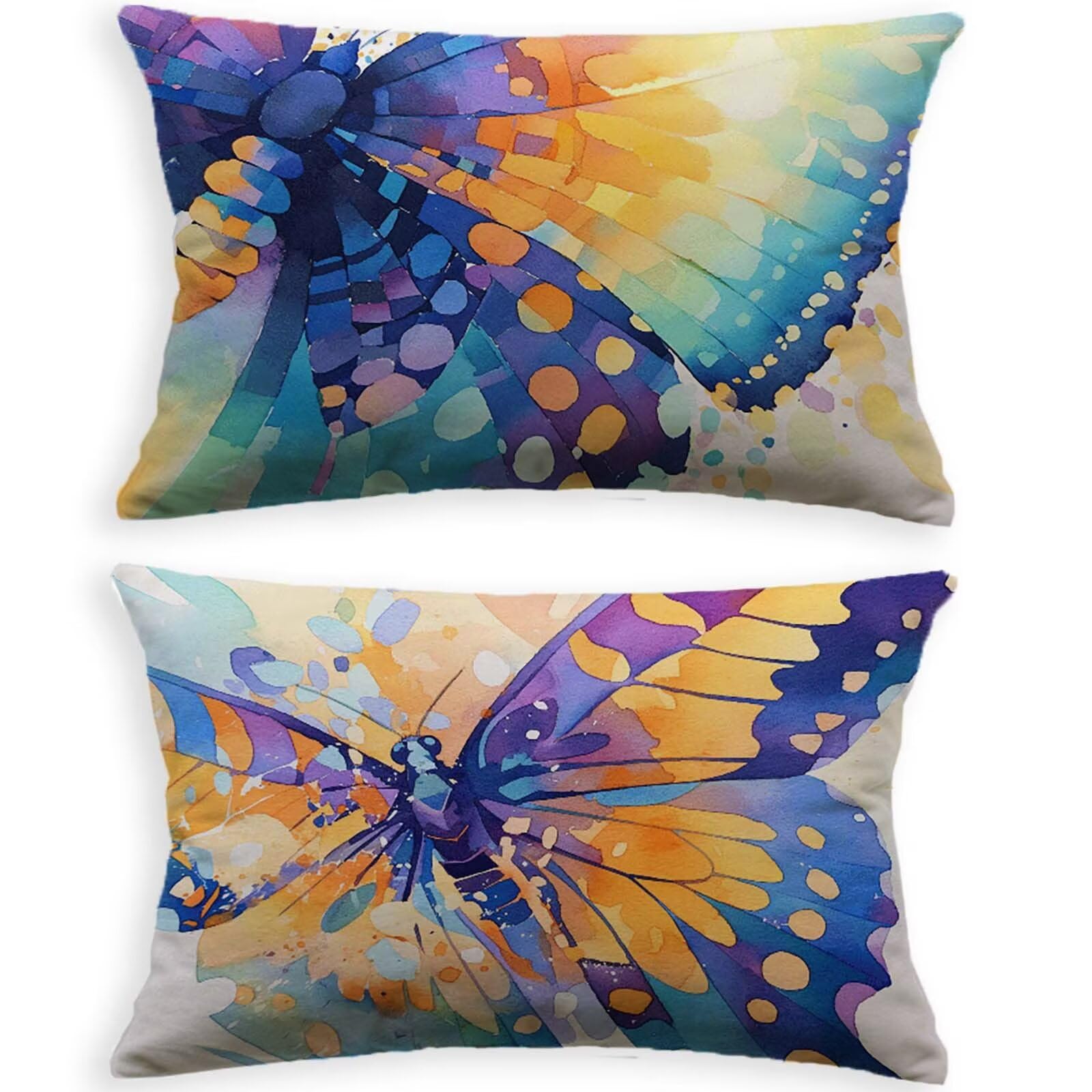 Taie Oreiller 50x70cm Papillon Velours pour Rénover Décoration Salon