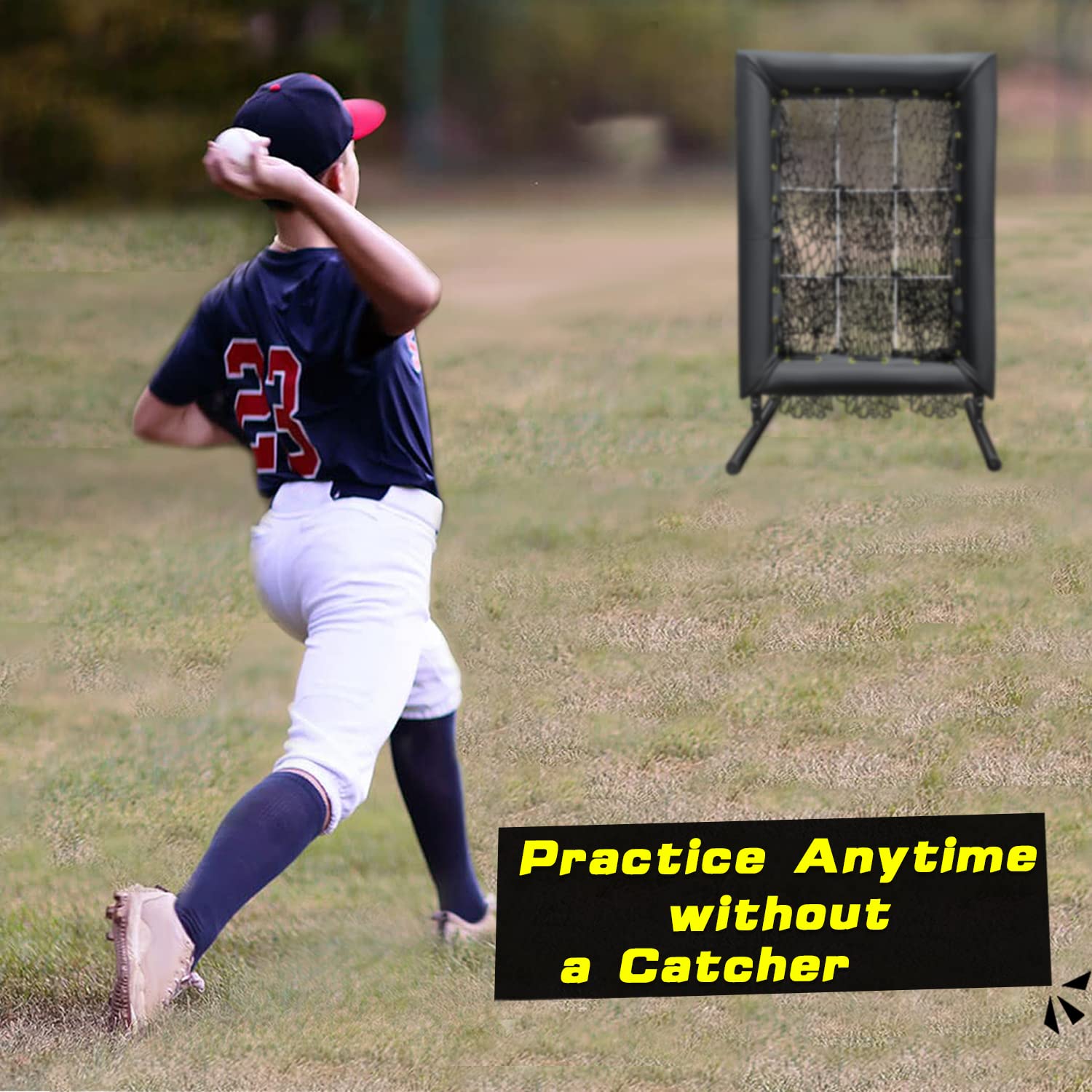 Snapklik.com : Jalunth Baseball Softball 9 Hole Pitching Net Strike ...