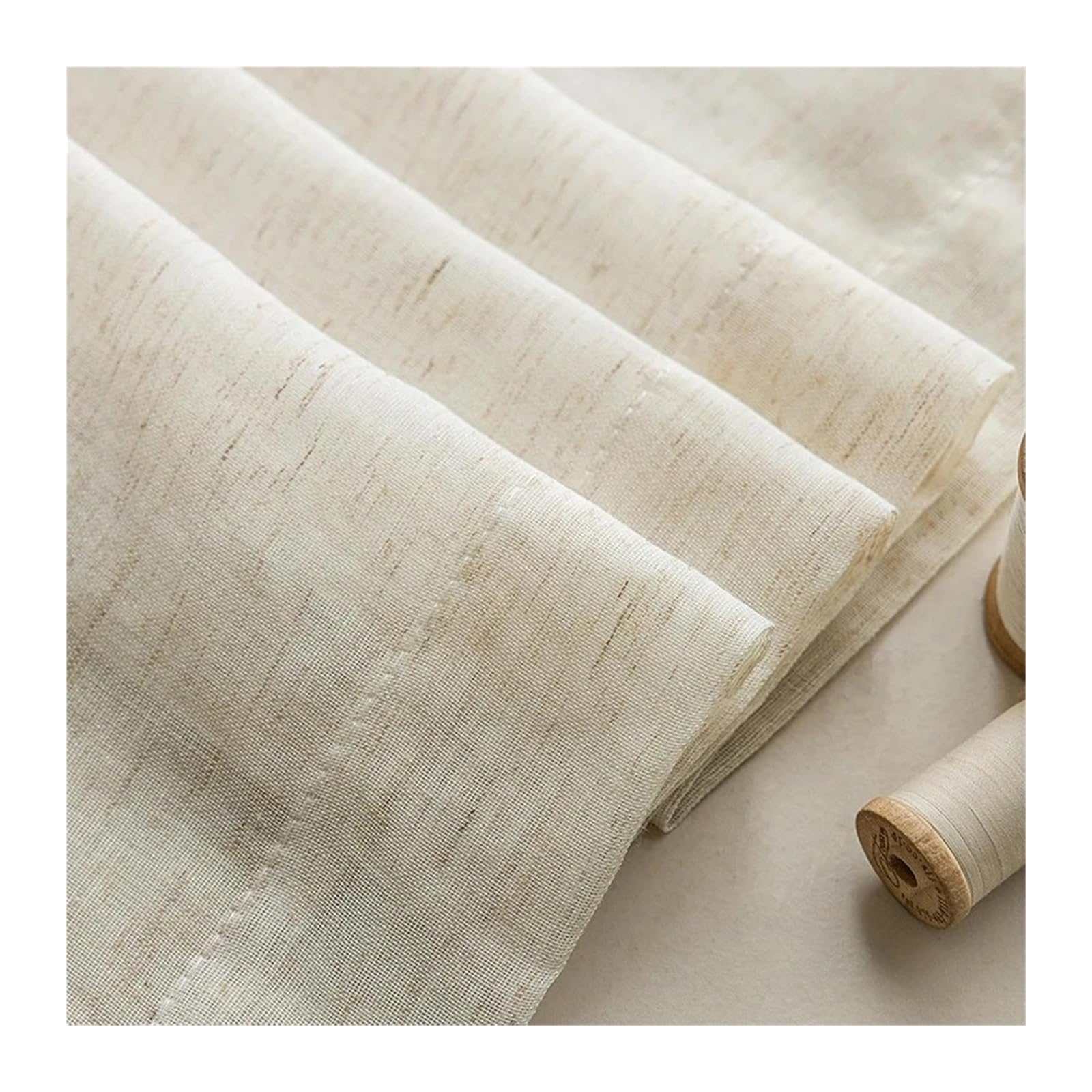 QMDSNFB Linen Curtains 1Piece Imitation Linen Transparent Sheer Tulle Curtain For Living Room Bedroom Kitchen Farmhouse Homestay Home Decor(GROMMET TOP(RINGS)_W140 X H240CM 1PIECE)