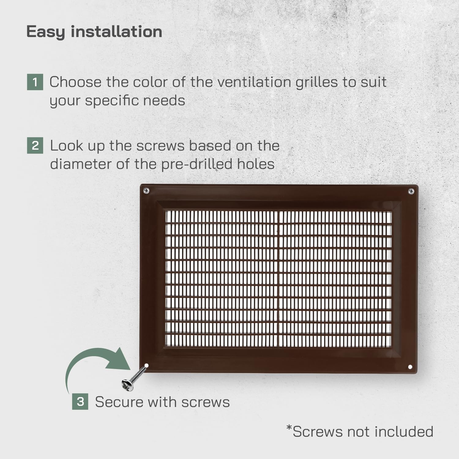 Vent Systems 250 x 170 mm / 10" x 7" Inch Brown Rectangular Plastic Air Vent Cover - Image 4