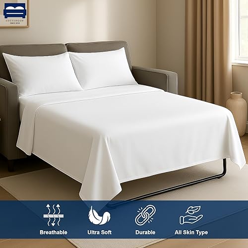 Miniatura 10 de Juego de sábanas para sofá cama  Juego de 4 sábanas para sofá cama  Sábanas para sofá cama  Sábanas de sofá cama 100% microfibra cepillada para sofá