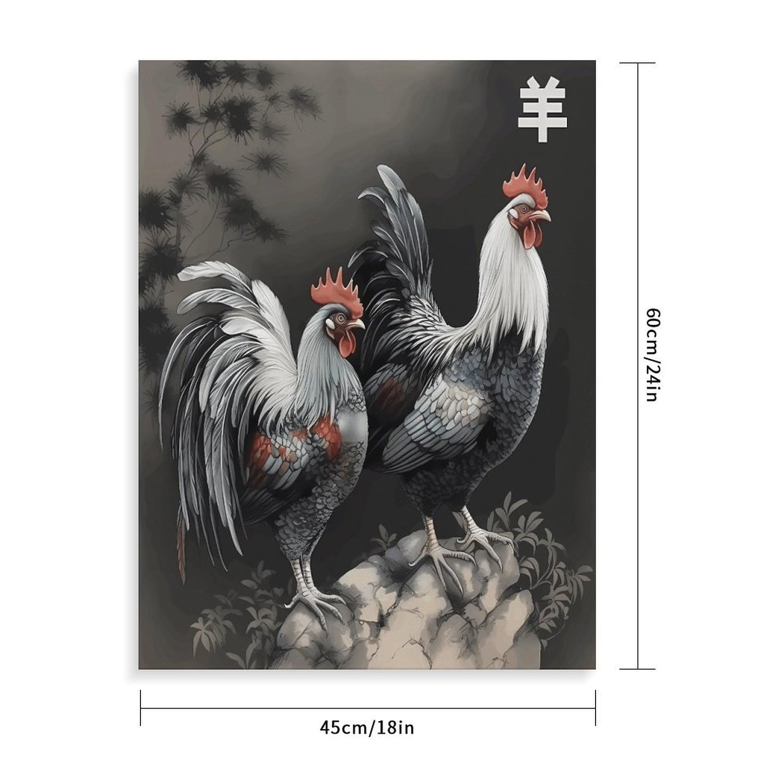LPAGBCNU Malen-nach-Zahlen-Set mit Hahn-Muster, für Erwachsene, Anfänger, Erwachsene, Malen nach Zahlen, Kits auf Leinwand, DIY-Acryl-Ölfarben, Gemälde mit Pinseln für Geschenk, Heimdekoration