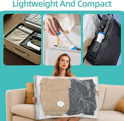 Miniatura 9 de Bomba de vacío eléctrica inalámbrica para bolsas de almacenamiento al vacío, bomba de aire de viaje, sello recargable por USB portátil y bomba de