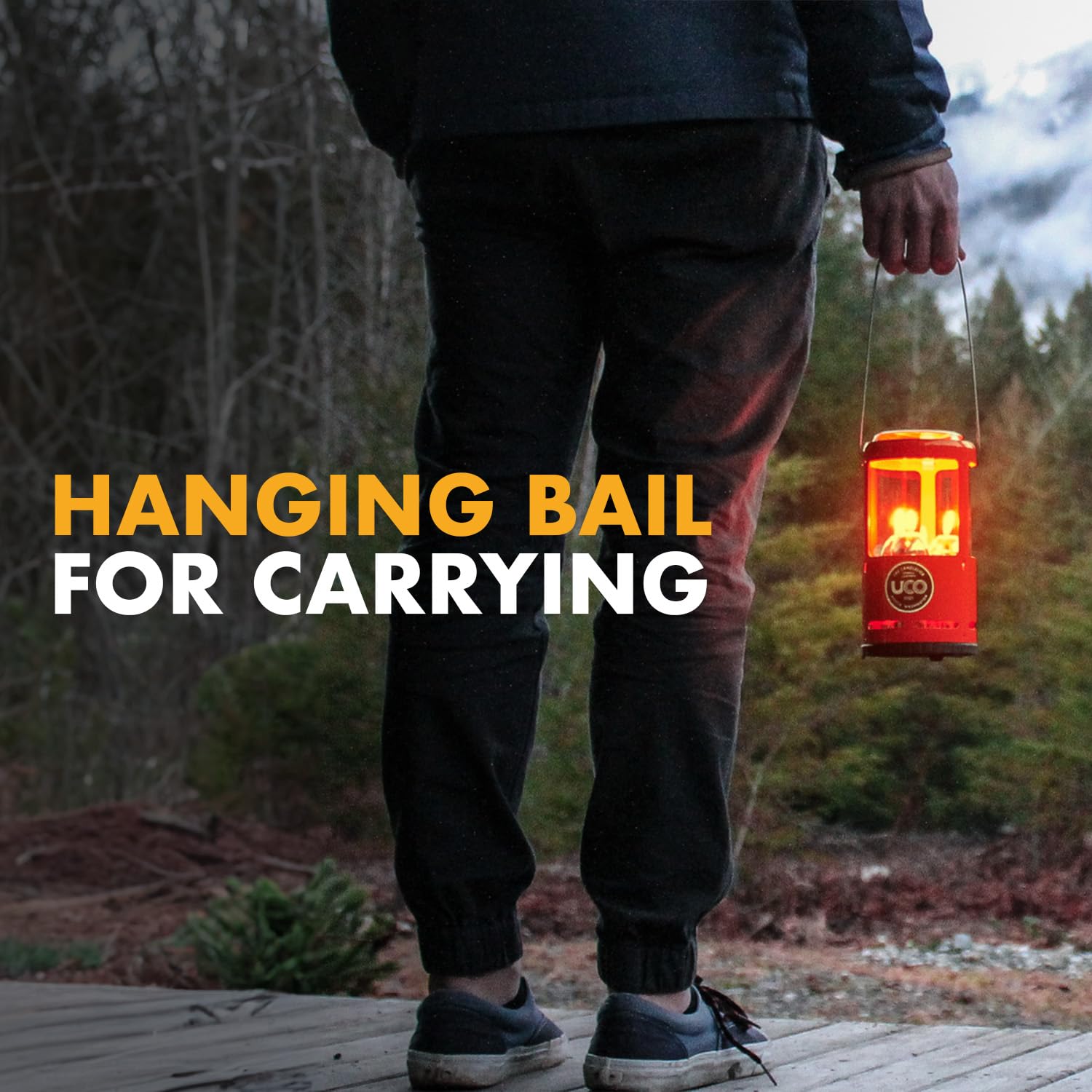 UCO Candlelier Lanterne à bougie pour vraies bougies, équipement d'extérieur parfait pour le camping ou pour les pannes de courant, comprend 3 bougies longue durée