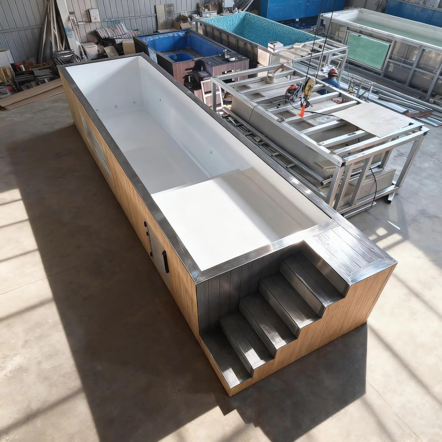 Custom 20ft Shipping Container Pool Rectangulares Modular Pool with Commercial Filtration System Outdoor Garden Above Ground Shipping Container Swimming Pools for Resort Campground Use