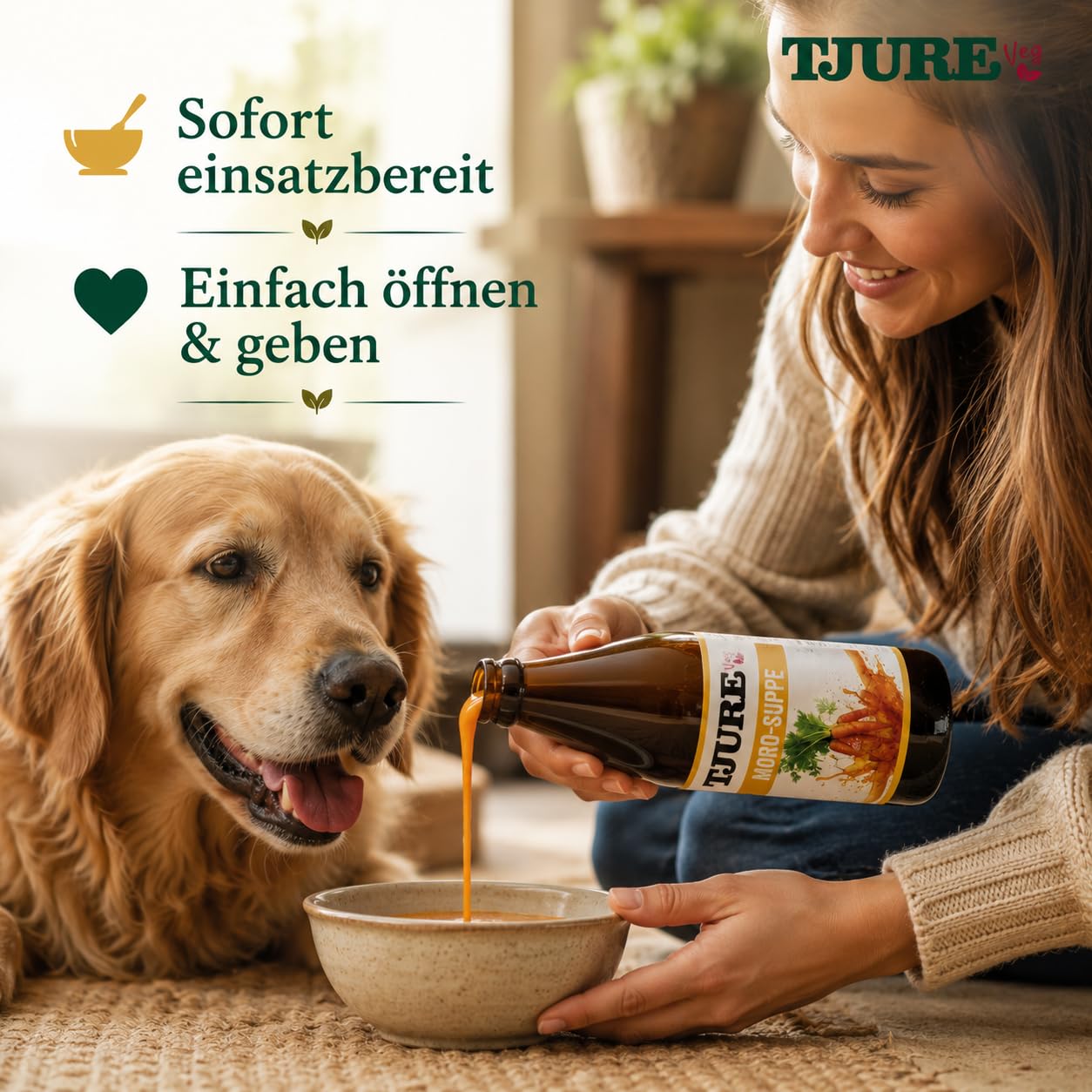 Tjure Morosche Karottensuppe Hund & Katze | 10+2 320 ml Aktion | Schonkost für besondere Phasen | Moro Suppe für Hunde aus Wasser, Karotten & Meersalz | Ohne Zusatzstoffe | Made in Germany