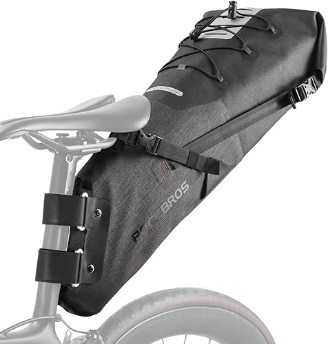 ROCKBROS - Bolsa de ciclismo impermeable para bicicleta, bolsa de asiento de bicicleta de gran capacidad, bolsa de asiento de bicicleta de montaña