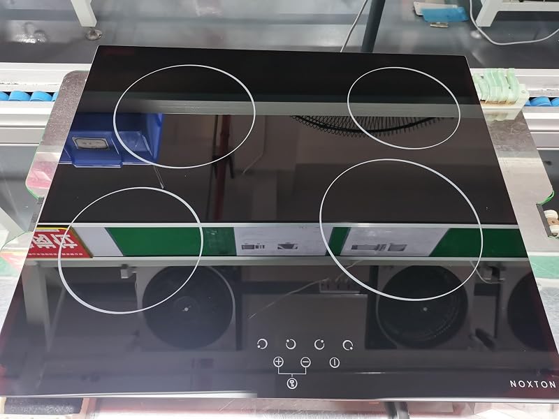 NOXTON 60 cm-es Üvegkerámia Főzőlap 4 Égővel Fekete Elektromos Érintésvezérlés 9 Fokozat