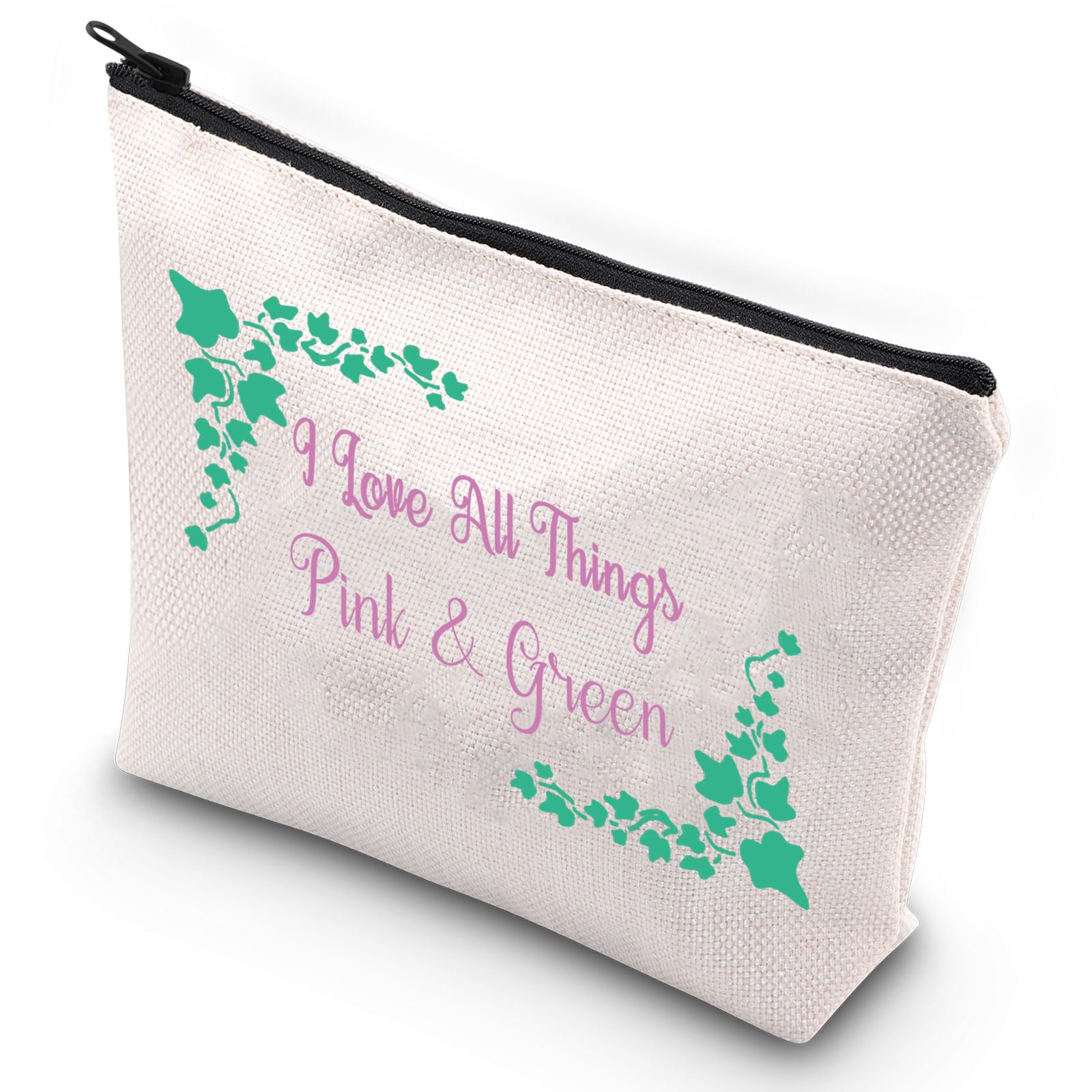 G2TUP Alpha Sorority Gifts for Women Travel Toiletry Cosmetic Makeup Pouch I Love All Things Pink and Green (I Love All Things Pink and Green)
