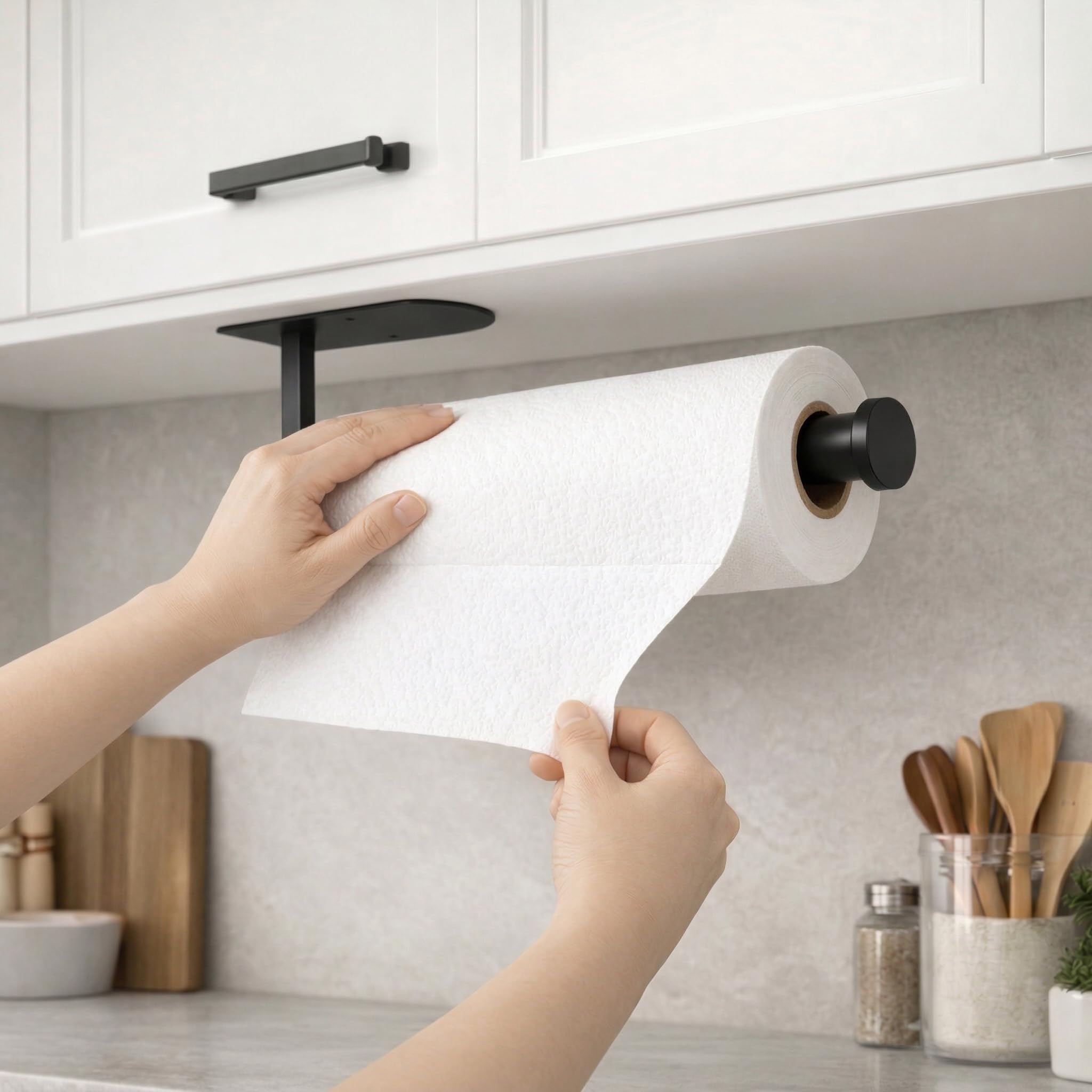 Photo 1 of Funvolution Paper Towel Holder Under Cabinet - Black