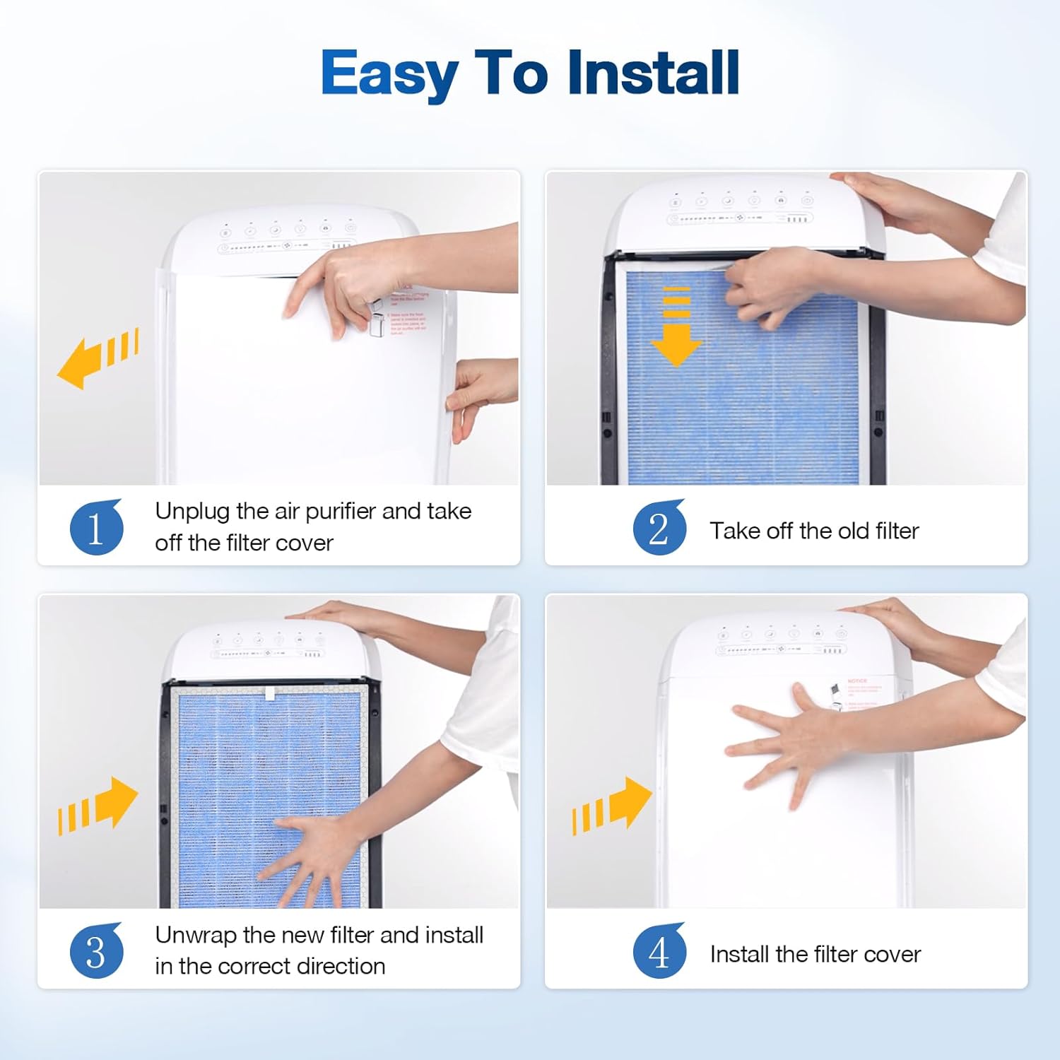 4 PACK MSA3/MSA3S HEPA Replacement Filter Compatible with Membrane Solutions MSA3 and MSA3S Device, 3-Stage HEPA Filter, 4 Pack