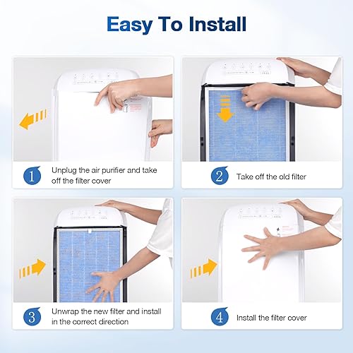 Miniatura 7 de Paquete de 3 filtros de repuesto MSA3MSA3S True HEPA compatibles con Membrane Solutions MSA3 y MSA3S, filtro HEPA verdadero H13 de 3 etapas, paquete