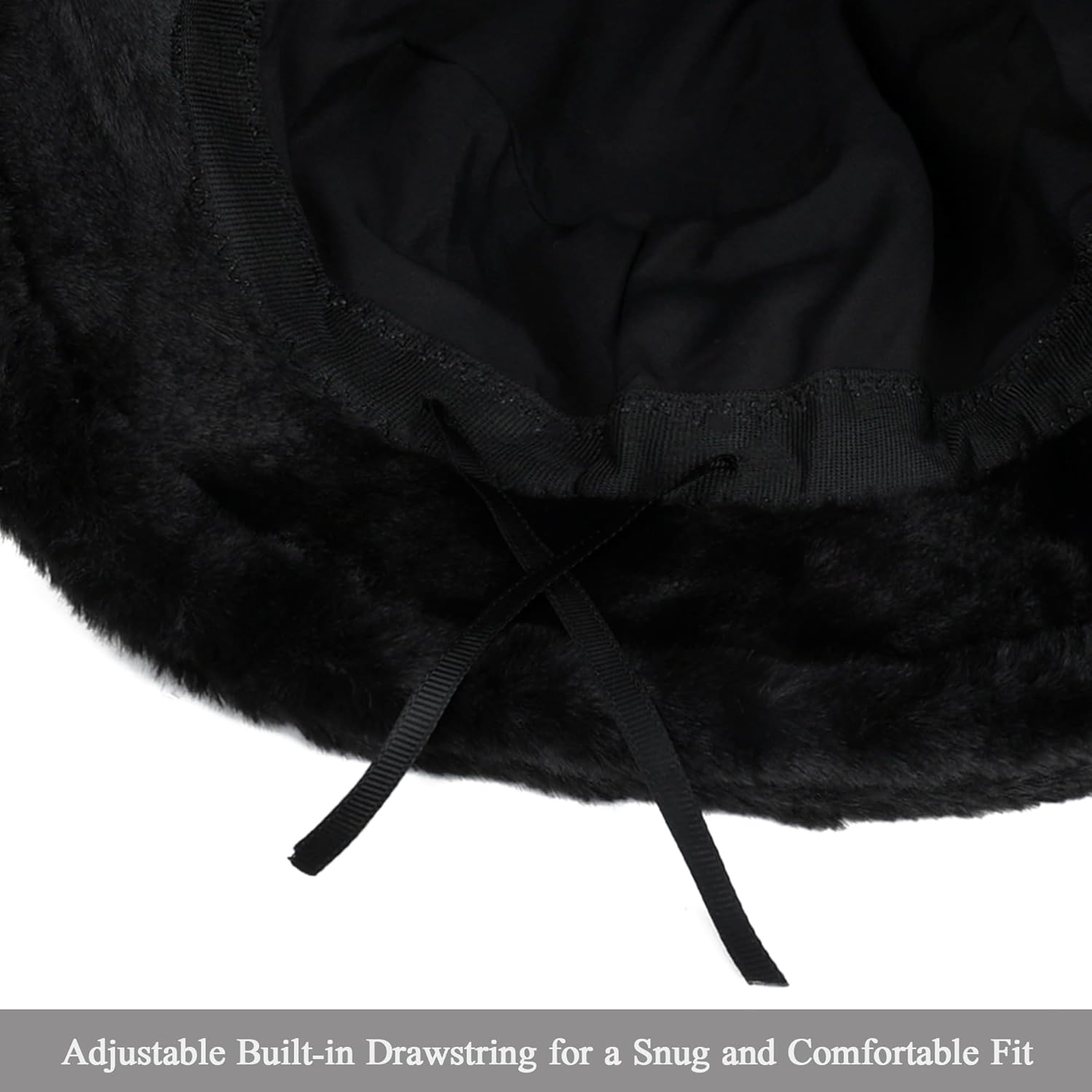 Winter Fluffy Fuzzy Bucket Hat Plush Furry Faux Fur Fisherman Hats Warm Hat for Women - Image 3