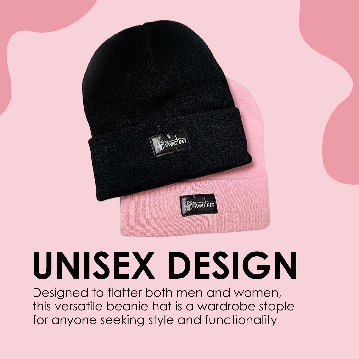 Beanie, Beanie for Women and Men, Classic Stretchy Fleece Winter Skull Cap, Soft and Comfy Wool Knitted Beanie Black - Image 6