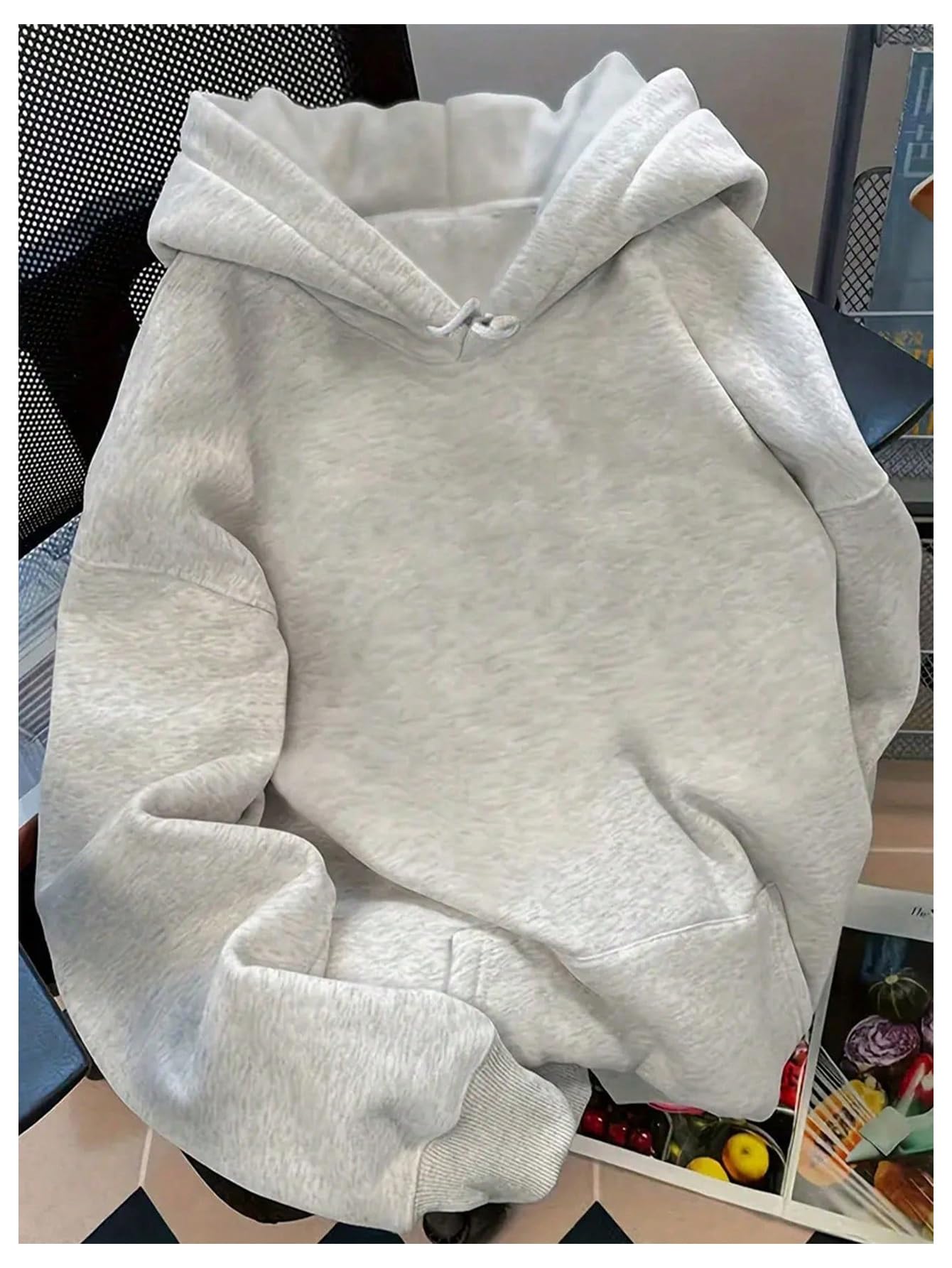 RoseSeek Women's Leopard Letter Graphic Hoodie Long Sleeve Hooded Sweatshirts Thermal Pullovers Tops