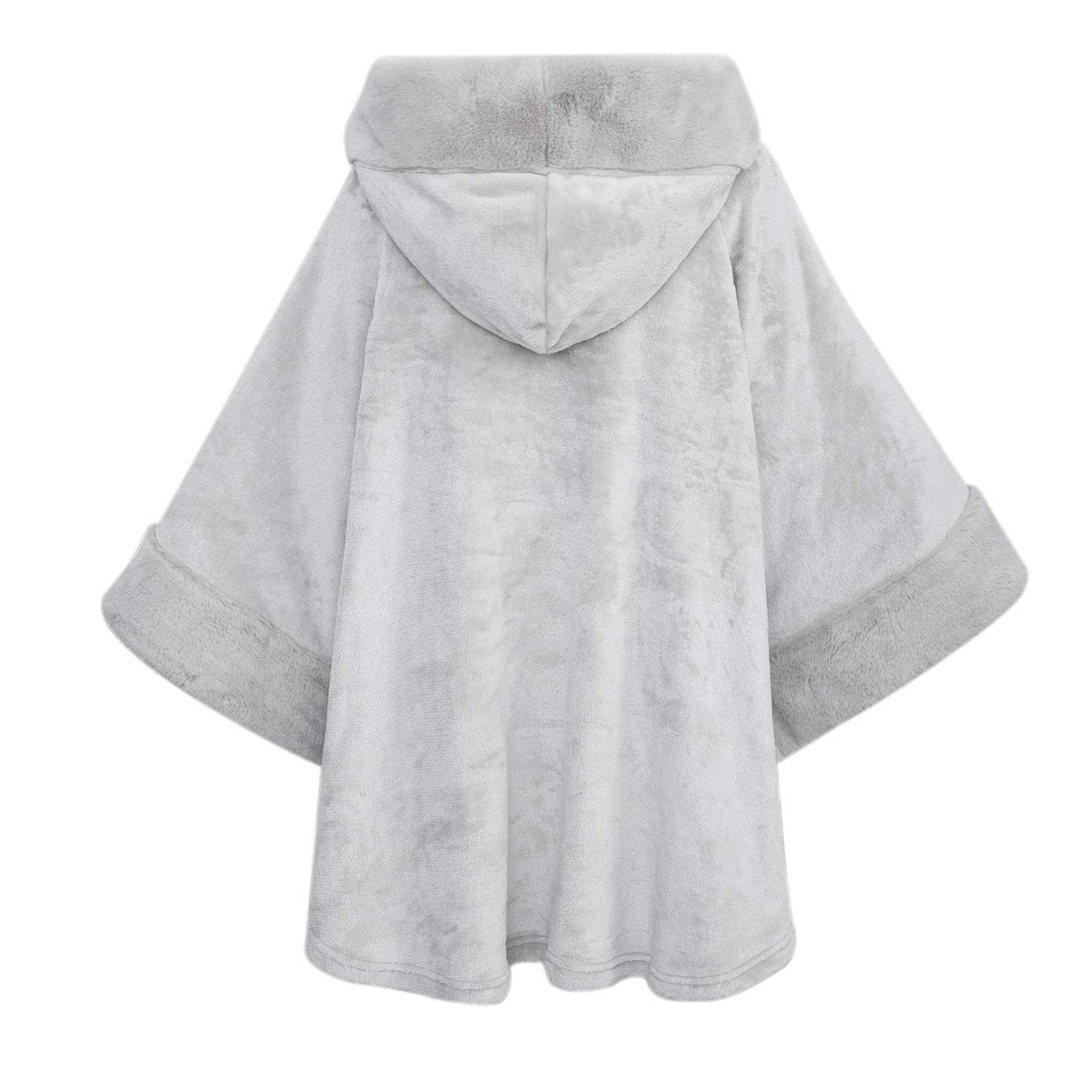 Sudadera con capucha para mujer, súper cálida y acogedora, forro de piel sintética con capucha y bolsillo para adultos, niños y adolescentes