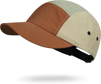5 Panel Running Hat Quick Dry Baseball Cap Colorful Sun Sports Cap | Nylon Fabric,Water-Resistant,Cooling&Lightweight,Two Toned,Unstructured Low Profile,Adjustable,Camping Gear,Street Style