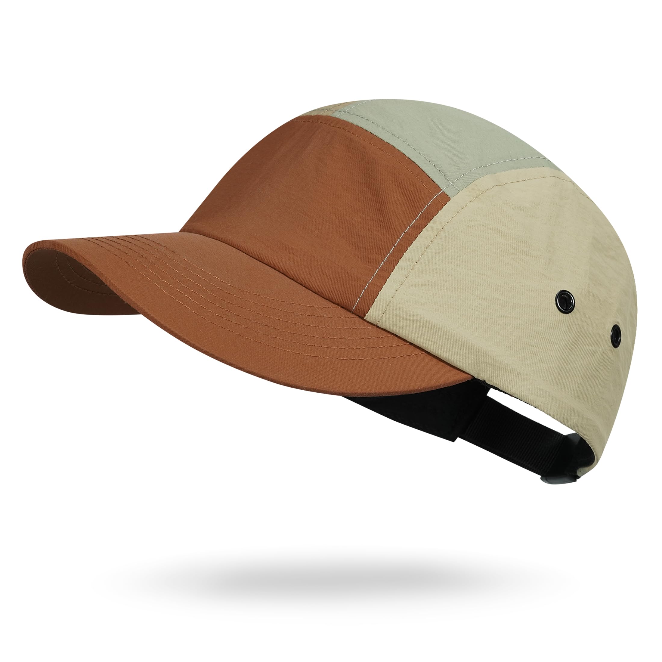 Croogo Cappello da baseball ad asciugatura rapida a 5 pannelli, impermeabile, berretto da camionista, berretto sportivo da golf, berretto urbano hiphop, cappello da sole, Abc01-marrone, taglia unica,