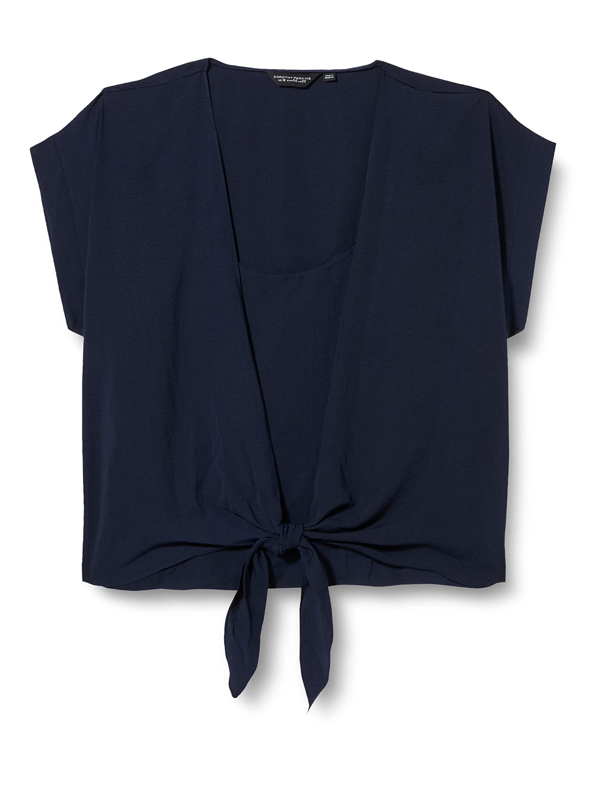 Dorothy PerkinsWomen's Black 2 In 1 Tie Front Tie Tee T-Shirt