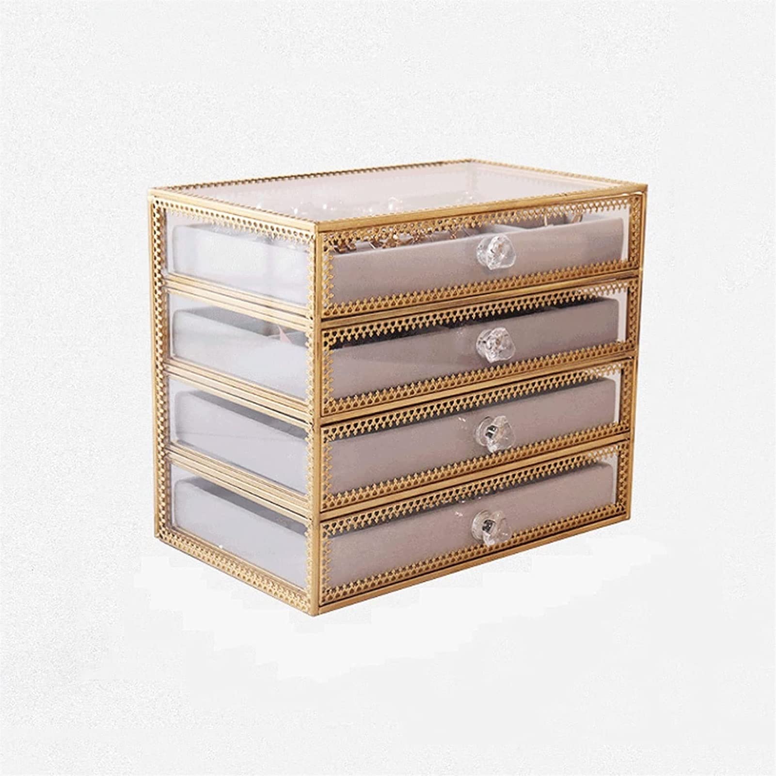 TIANQIHAO Jewelry Travel Box 4-Drawer Jewelry Box Clear Acrylic Jewelry Storage Case Display Velvet Jewelry Organizer For Ring/Earring Bangle Bracelet Jewelry Organizer Storage Cas