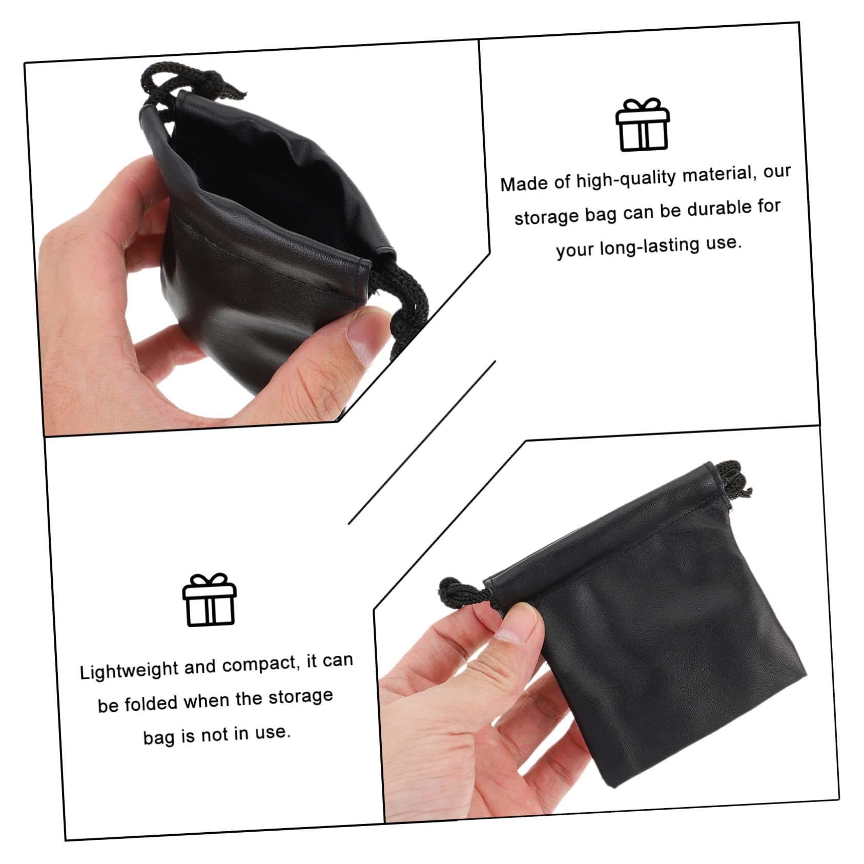 LIFKOME De Cordon Compact Organisateur De Bijoux Sacs Noirs À Bijoux Sacs Et Pochettes À Bijoux Petite Pochette Étanche De Dés Faux Cuir Black