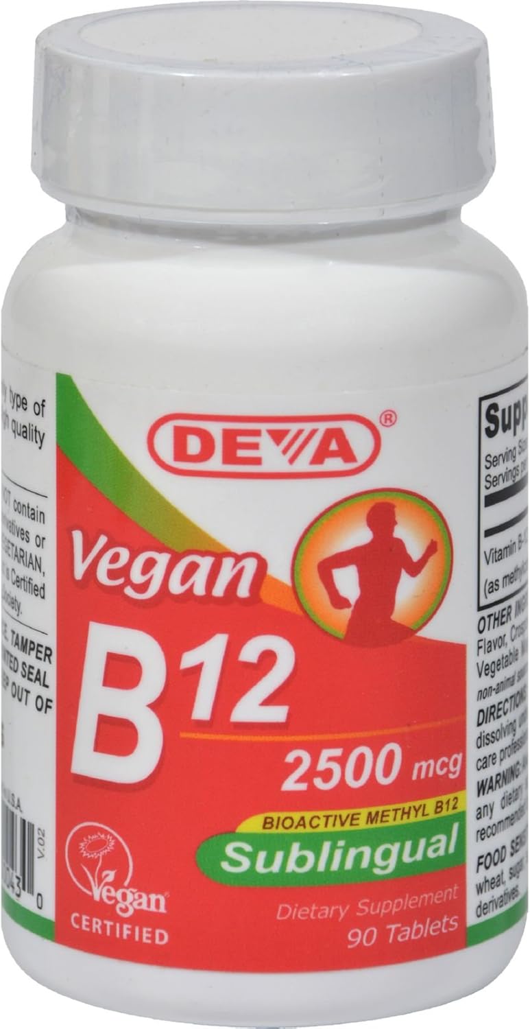 Deva Vegan Vitamins Sublingual B12 2500 mcg 90 Tablets