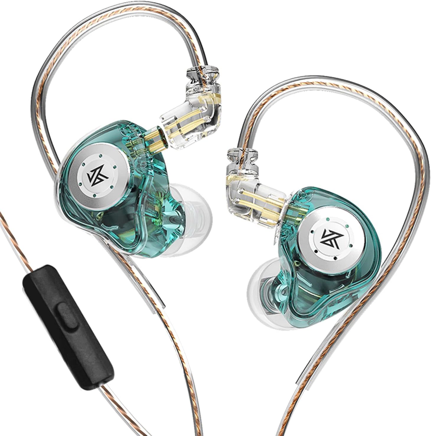 Morelian EDX Pro In Ear Stage Monitor Headphone Dual Dynamic Unit Earphone Shock Bass Earbuds with 0.75mm Detachable Cable Comfortable Wired Headset (With Mic)