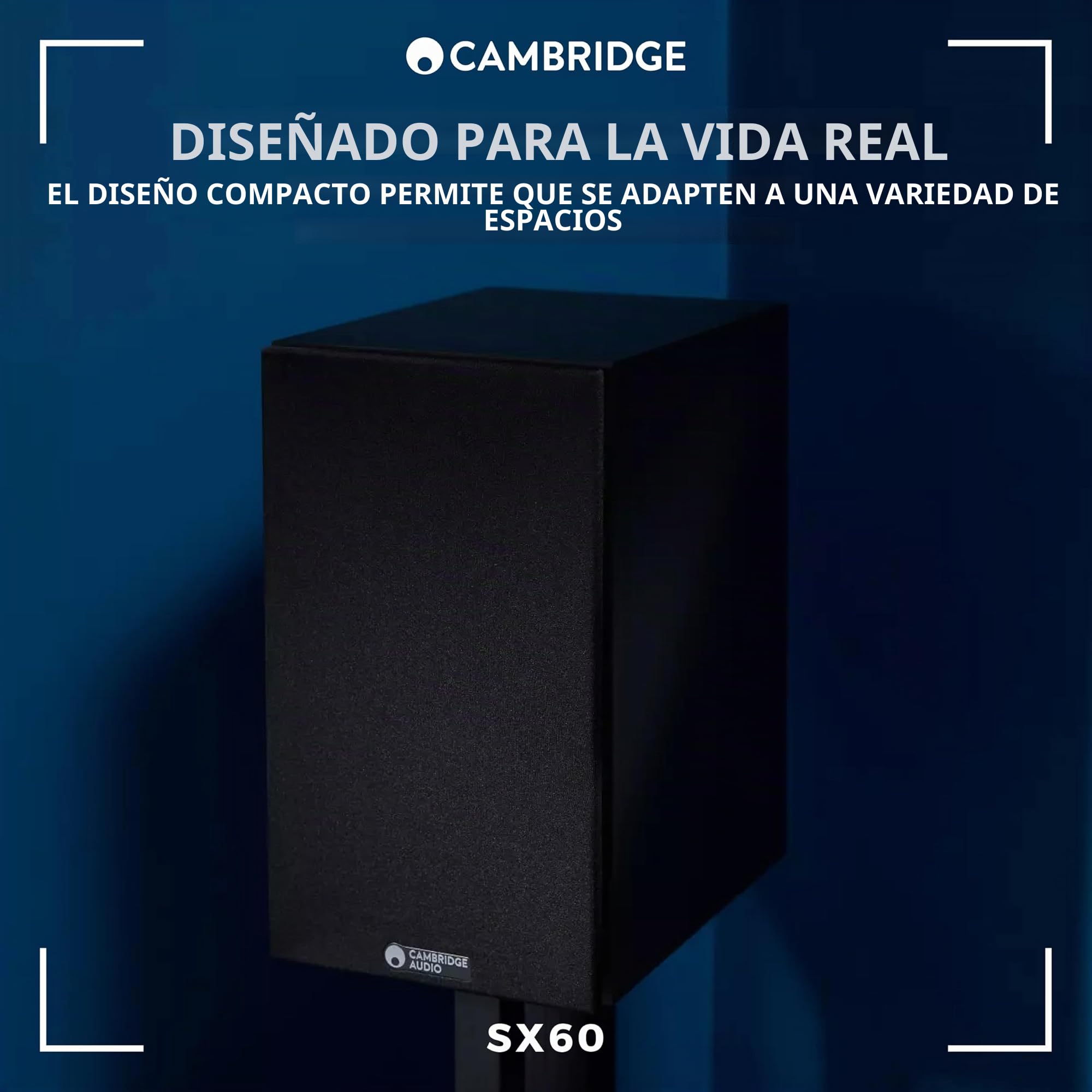 Cambridge Audio SX60 - Par de Altavoces pasivos con Cable para Sistema de Cine en casa o HiFi - Optimizados para una Respuesta de frecuencia Suave y Uniforme - Negro Mate