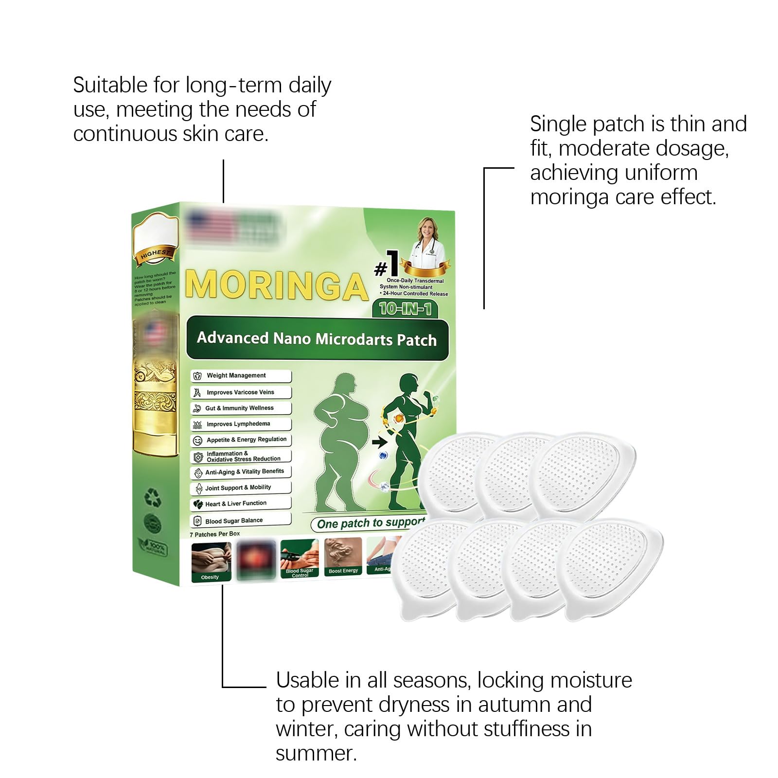 Plaster odchudzający Moringa i Berberyna, Oparzenie Tłuszczu Brzuchowego, Naturalny Odchudzający