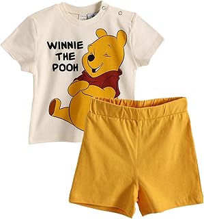 LC واكيكي طقم بيجاما وشورت مطبوع عليه ويني ذا بوه للاولاد الصغار