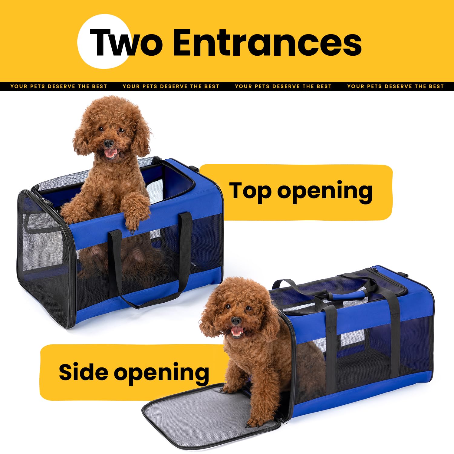 Conlun Dog Carrier Bag,Soft-Sided Pet Carriers for Dogs with 4-Sided Mesh - Image 3