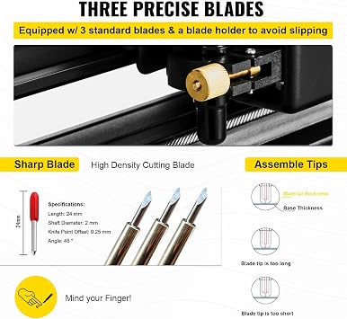 VEVOR Vinyl-Schneidemaschine 870 mm Papierzufuhr-Schneideplotter-Paket Vinyldrucker mit Einstellbarer Kraft und Geschwindigkeit Windows-kompatibles Schilderherstellungsset mit Signmaster-Software