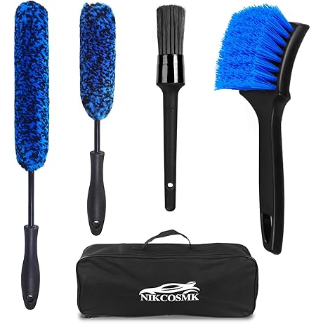 NIKCOSMK Wheel, Rim & Tire Cleaner Brush Set