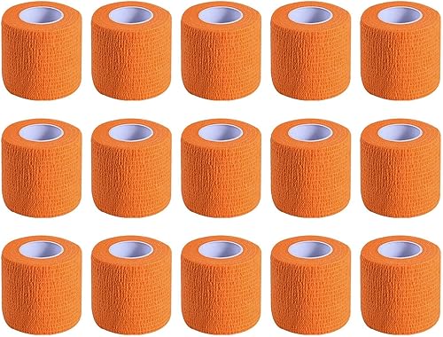 Miniatura 8 de Paquete de 15 rollos de vendaje autoadhesivo azul de 2 pulgadas x 5 yardas, cinta elástica autoadhesiva para estiramiento atlético, deportes,