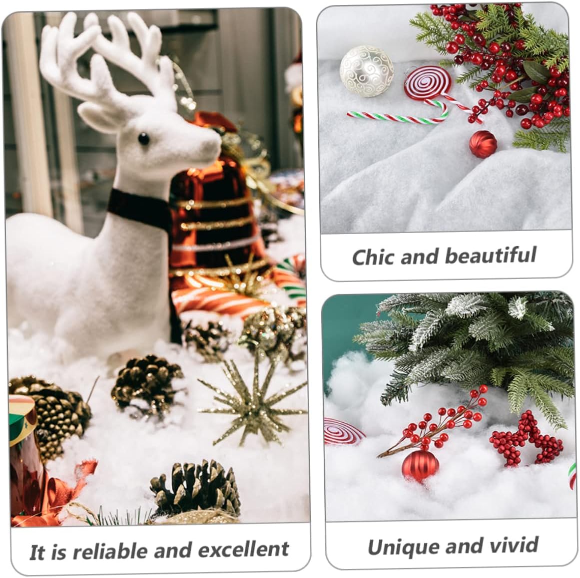 Fluffy Snowflake Blanket White Snow Artificial Throw for Christmas Decor Large Size Christmas Village Set