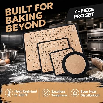 Set of 4 macaroons baking mat rectangular silicone baking mat for macaroon