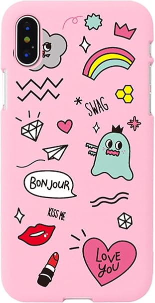 Amazon Co Jp 可愛い Pink Bonjour Emoticon ピンク ボンジュール 絵文字 キャラクター アート デザイン Iphone ケース と Galaxy ケース 対応 Tpu シリコン カラー ゼリー スマホケース Ta Bts Cgw 03 04 X003 Iphone Xs Iphone X 並行輸入品 家電 カメラ
