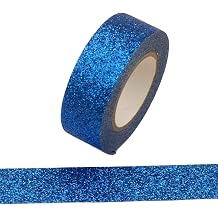 Syntego Royal Blue Glitter Washi Tape 15mm x 10m | Royal Blue Glitter Washi Tape For Journaling, Scrapbooking, Card Making, Planners & Gift Wrap