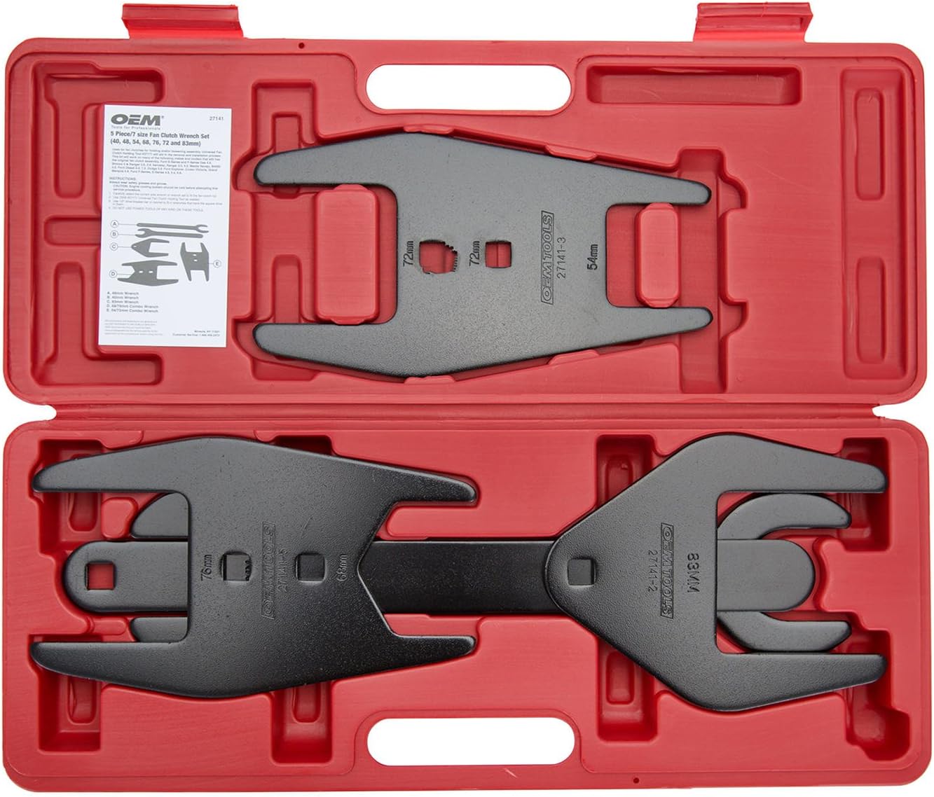 Blасk Frіdау Clеаrаnсе OEMTOOLS 27141 5 Piece Fan Clutch Wrench Set for Fan Clutch Assembly, Works with Many Ford, Dodge, and Mazda Vehicle Makes and Models, Tools for Mechanics
