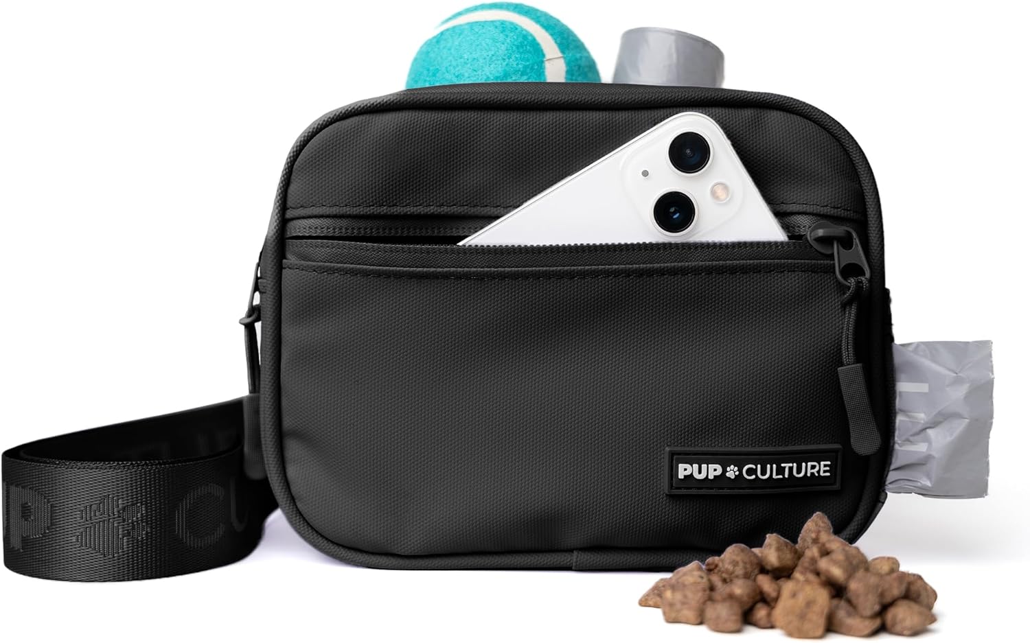 Pup Culture Dog Treat Pouch with Poop Bag Dispenser and Removable Treat Pouch | Cross Body Dog Walking Bag | The Perfect Puppy Training Tool and Even Better Gift
