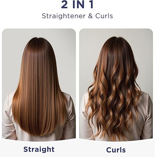 Miniatura 6 de Prizm Plancha plana de 1.25 pulgadas (1.260 in), plancha de pelo y rizador 2 en 1, cerámica de calentamiento rápido y temperatura de ajuste de 330 F